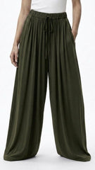 OYSHO Womens High Waist Flowy Wide Leg Trouser