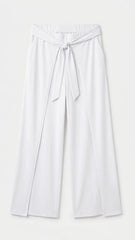 OYSHO Womens Tie Waist Layered Wide Leg Trouser