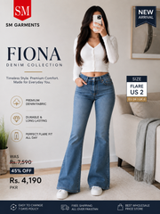 FIONA Women’s Blue Flare Denim Jeans | Premium Fit – SM Garments