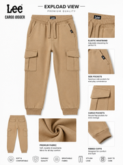 Kids Camel Brown Cargo Jogger Pants | Premium Quality – SM Garments