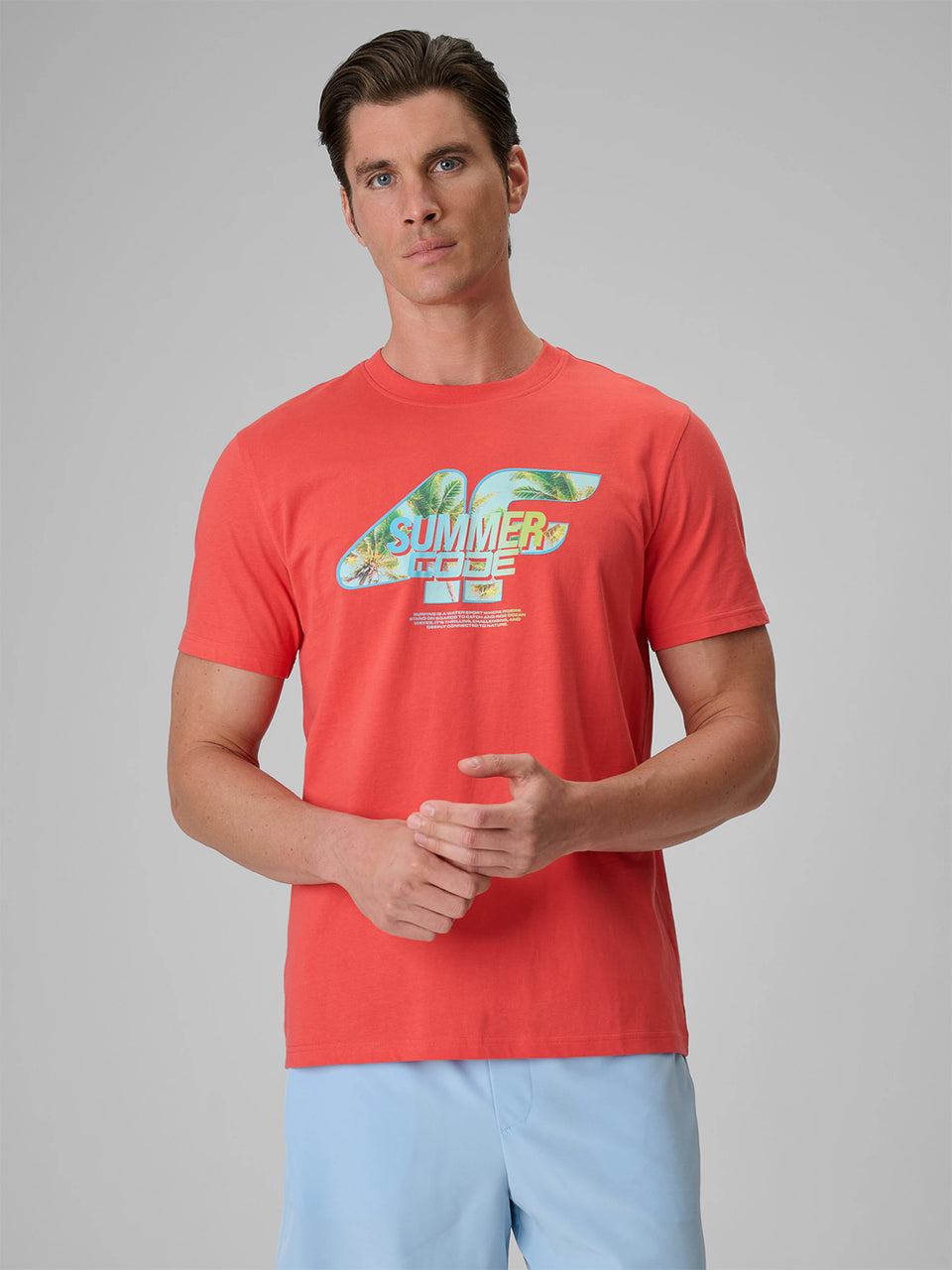 Men's Imported Quality Orange regular print T-shirt - coral