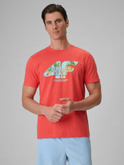 Men's Imported Quality Orange regular print T-shirt - coral