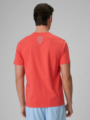 Men's Imported Quality Orange regular print T-shirt - coral