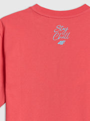 Men's Imported Quality Orange regular print T-shirt - coral
