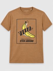 Men’s Imported Quality "In Case of Emergency" Graphic T-Shirt – Camel Brown