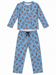 Reserved Boy Blue Cartoon Print 2-Piece Tees & Trouser Set