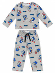 Reserved Boy Grey Sonic Print 2-Piece T-Shirt & Trouser Set