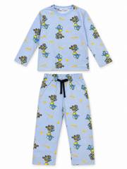 Reserved Boy Light Blue Elephant & Construction Print 2-Piece Set