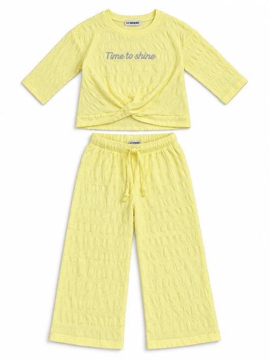 LC Waikiki Lemon Yellow Textured 2-Piece Co-Ord Set – Time to Shine