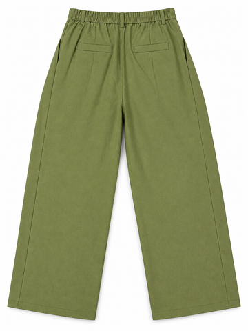 Women’s Imported Olive Green Wide Leg Pleated Trouserso