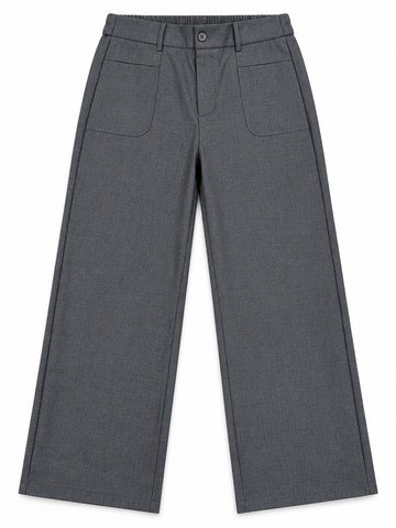 Women’s Imported Charcoal Grey Wide Leg Patch Pocket Trousers