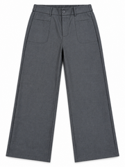 Women’s Imported Charcoal Grey Wide Leg Patch Pocket Trousers