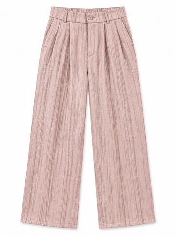 Women’s Imported Pleated Wide Leg Trousers – Pink | BEISEN