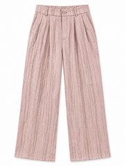 Women’s Imported Pleated Wide Leg Trousers – Pink | BEISEN