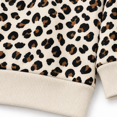 Girls Leopard Print Hoodie – Cream | SM Garments