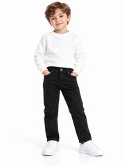 TERRE DE MARINS Boys' Classic Black Slim Fit Stretch Denim Jeans| SM GARMENTS