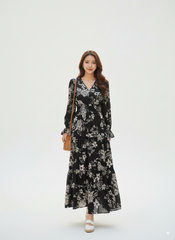 Floral Vacation Womens Long Dress