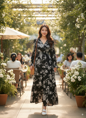 Floral Vacation Womens Long Dress