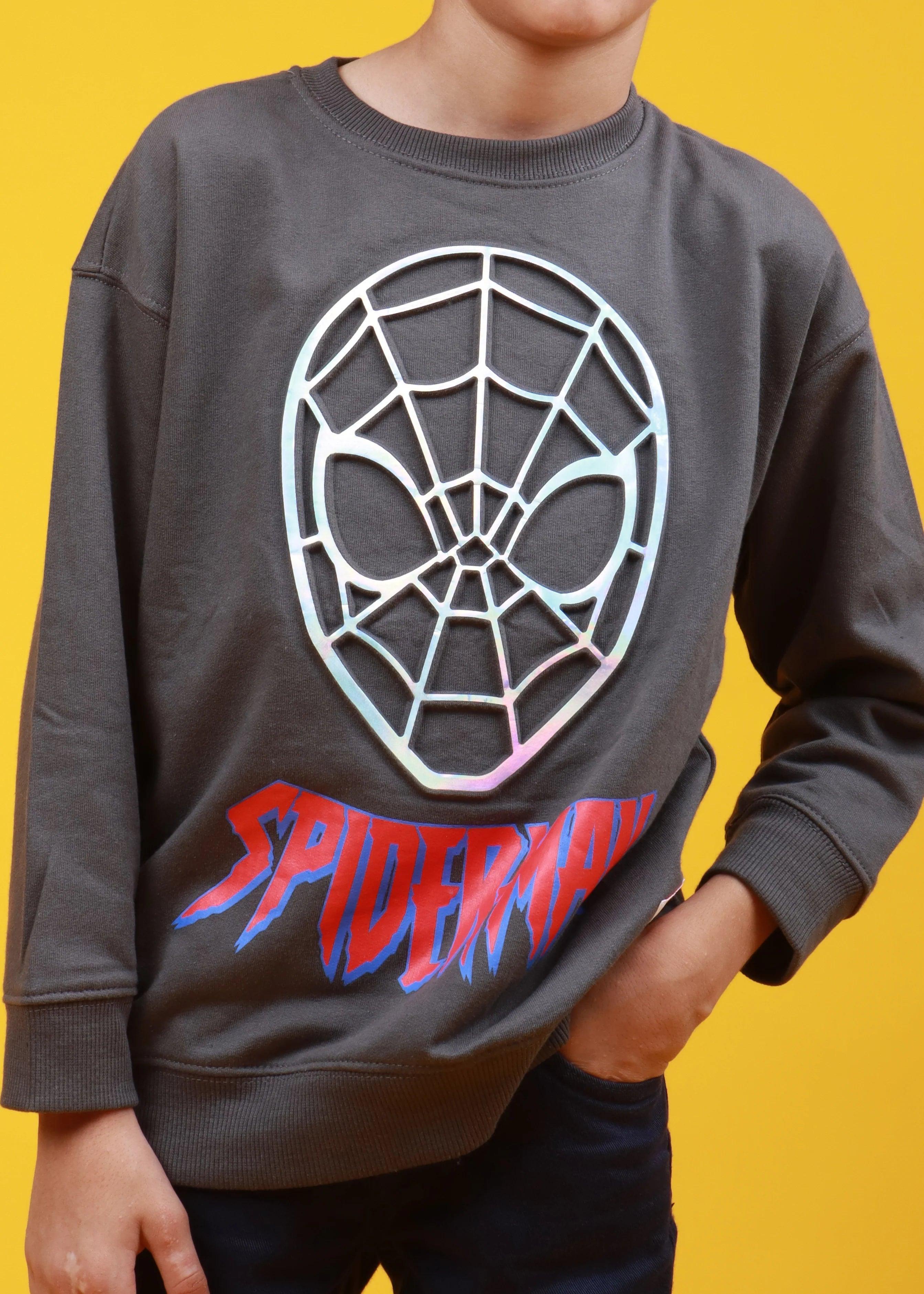 LEFTIES BOYS DARK GRAY SPIDERMAN SWEATSHIRT