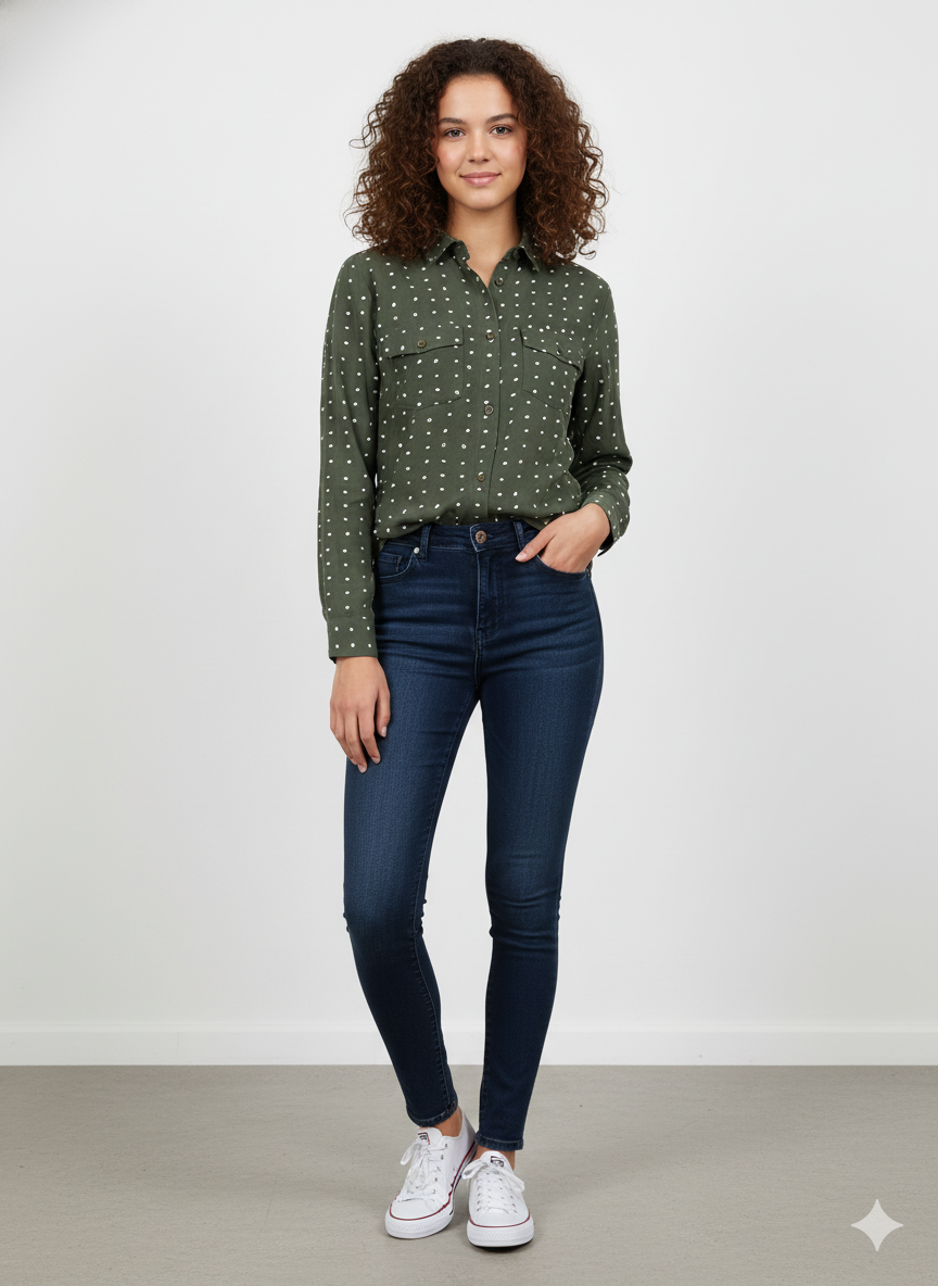 INFLUX PRINTED WOMENS SHIRT/TOP