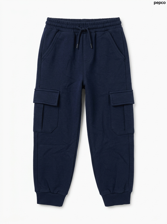 Boy Navy Blue Cargo Joggers