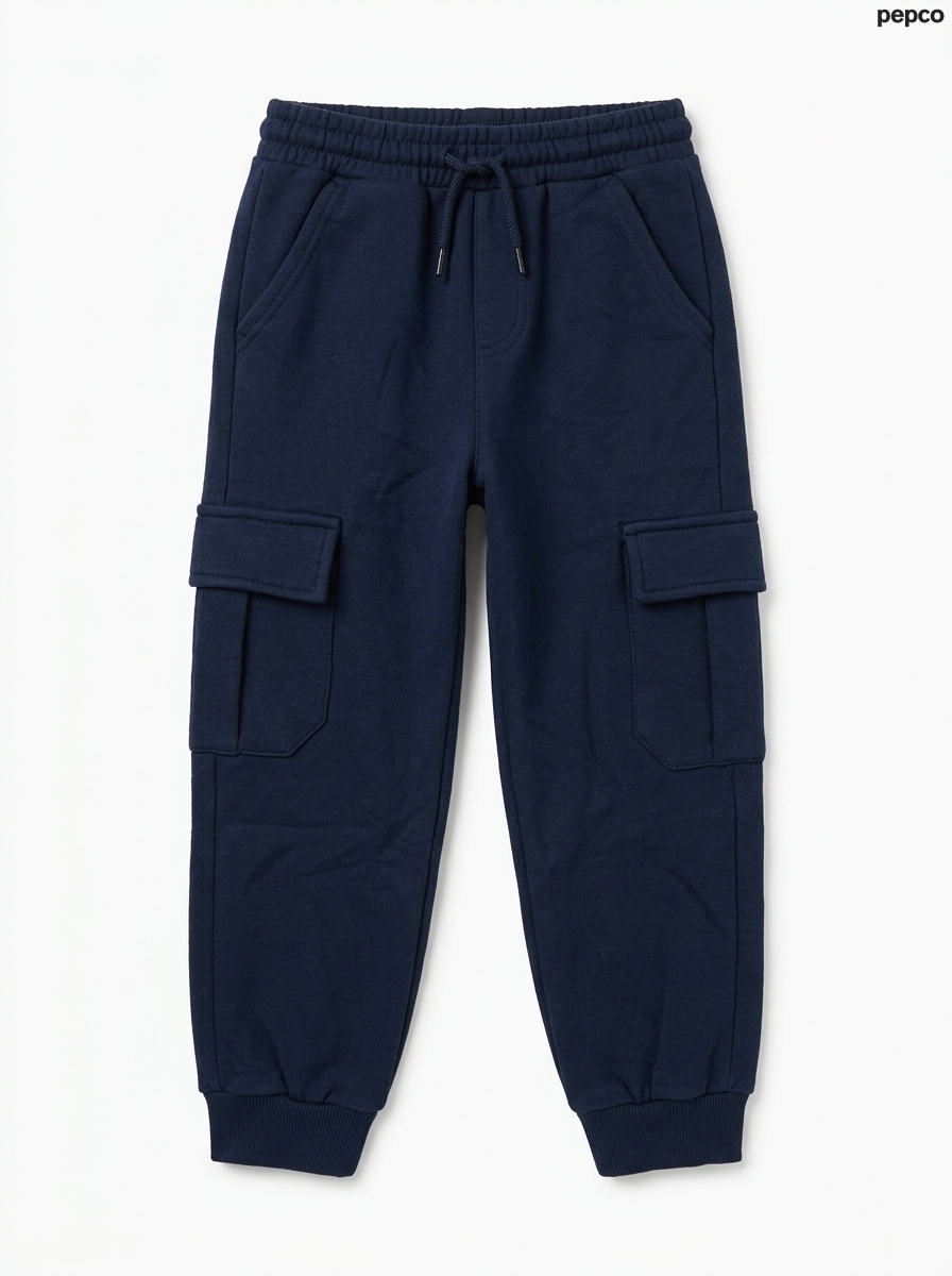 Boy Navy Blue Cargo Joggers