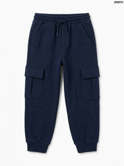 Boy Navy Blue Cargo Joggers