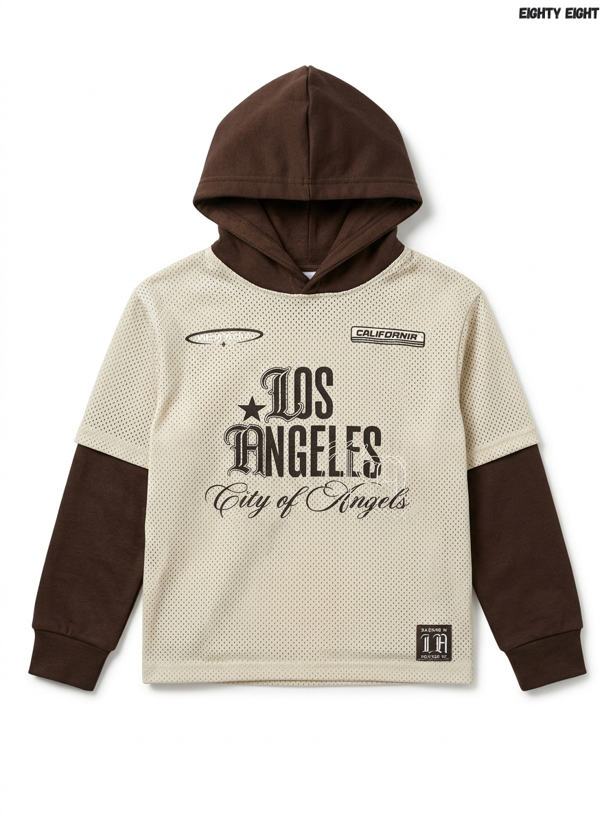 Boys' Layered Mesh Los Angeles Graphic Hoodie – Smgarment's