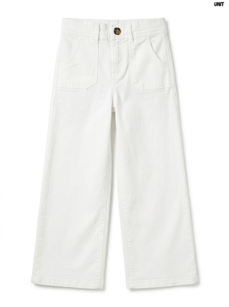 Girls' Classic White Wide-Leg Utility Pants | Trendy Everyday Wear