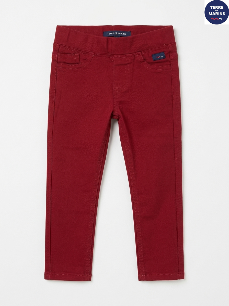 Girls' Red Stretch Jeggings | Comfortable & Trendy Kids' Wear