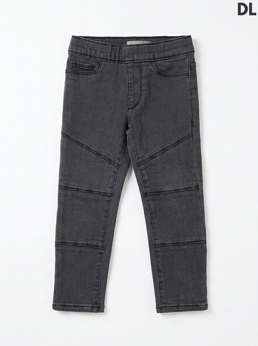 Girls' Soft Stretch Washed Black Moto Jeggings – Everyday Casual Wear