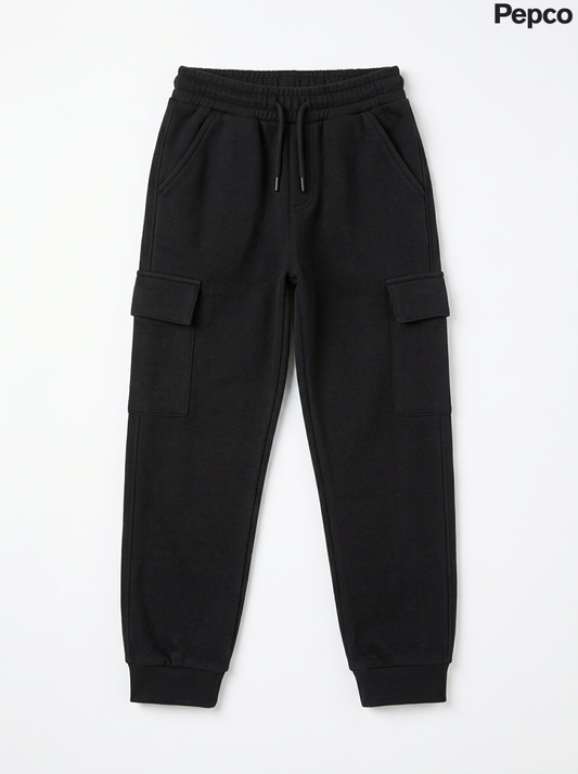 Kids' Casual Cargo Joggers - Black