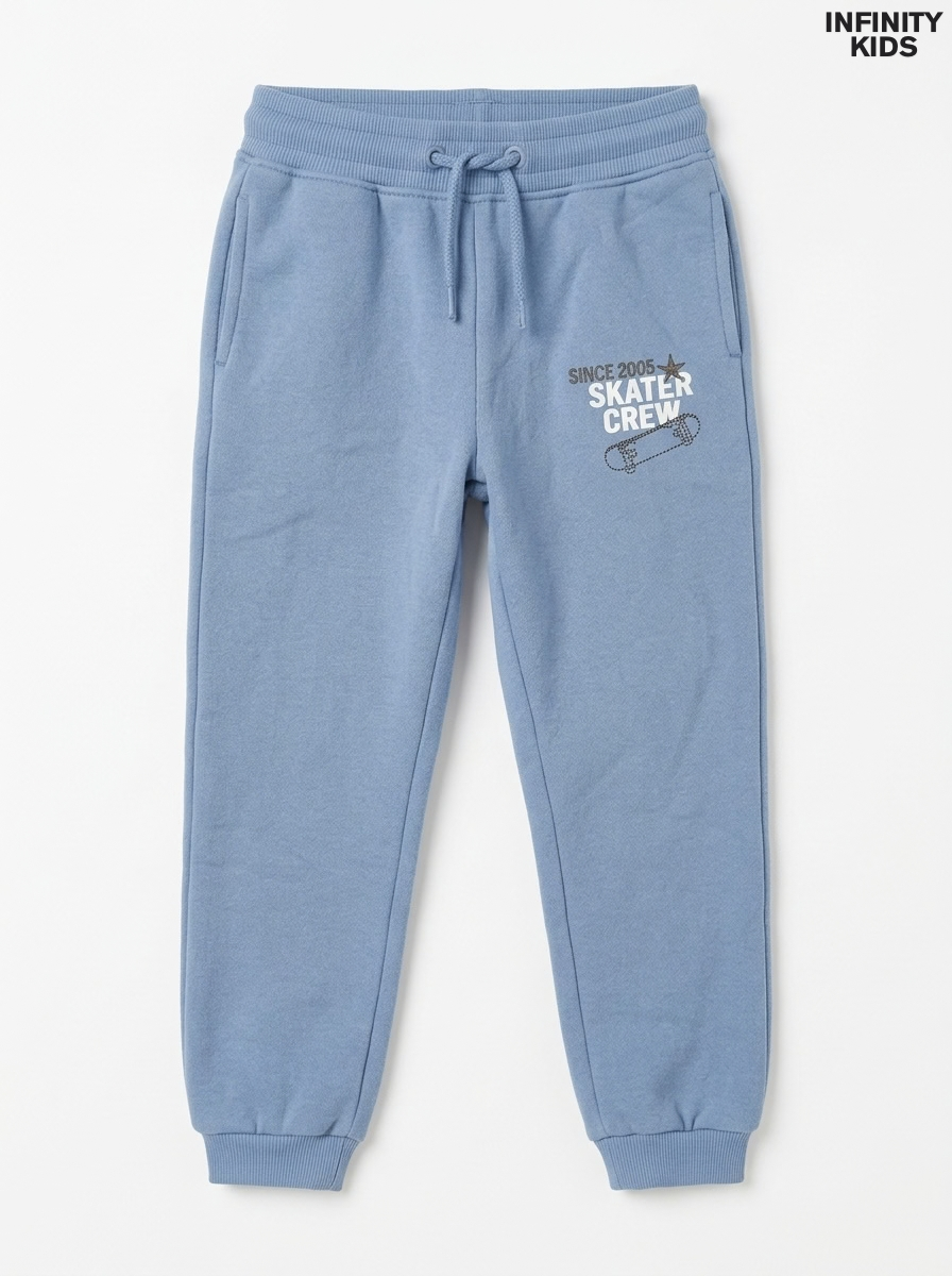 Kids' Graphic Skater Fleece Joggers - Dusty Blue