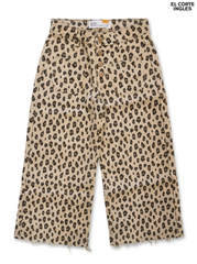 Girls' Leopard Print Wide-Leg Jeans