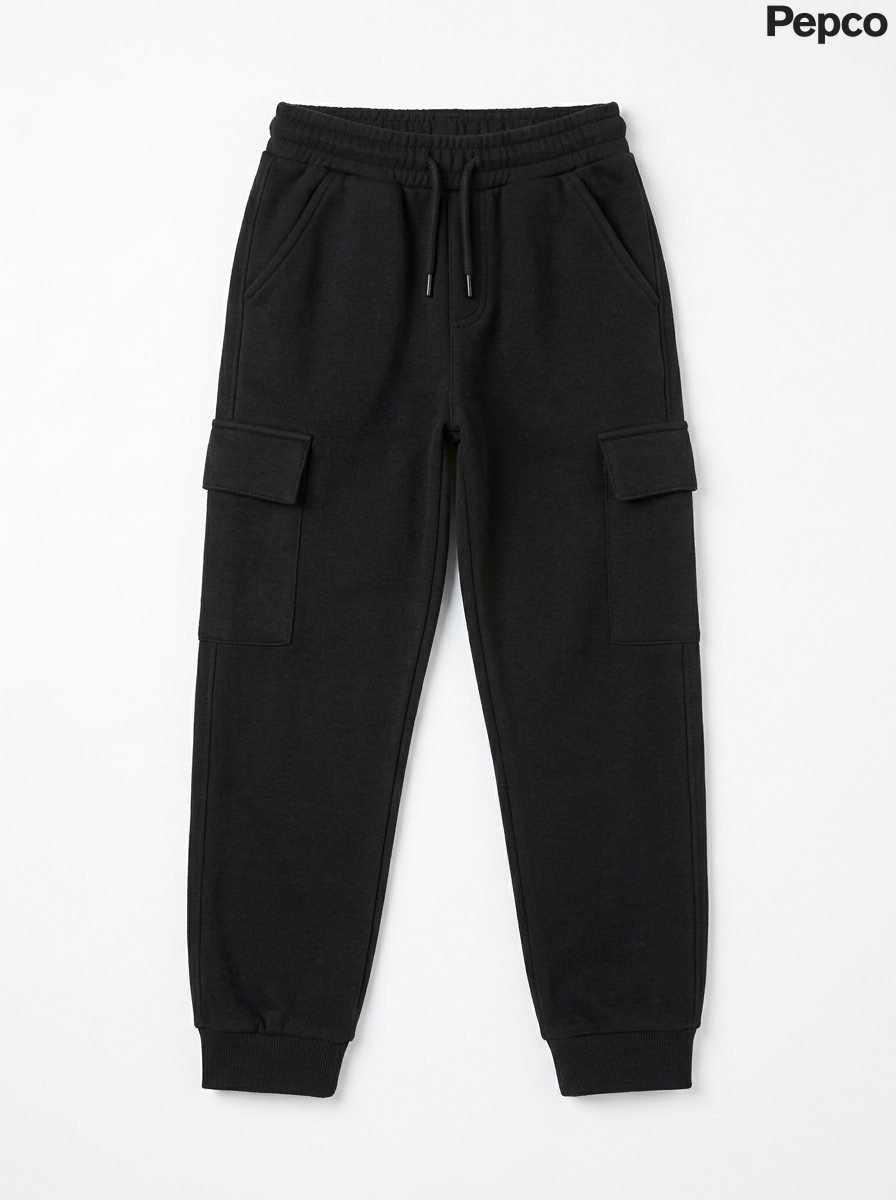 Kids' Casual Cargo Joggers - Black