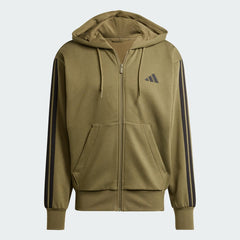 Essentials 3-Stripes Fleece Full-Zip Hoodie