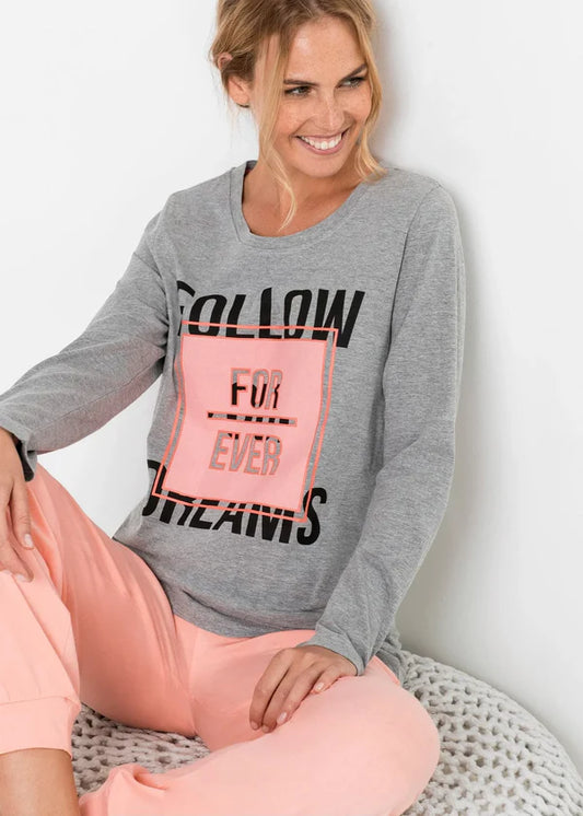 BPC Bonprix – Sporty Pajamas With Long Sleeves Pink