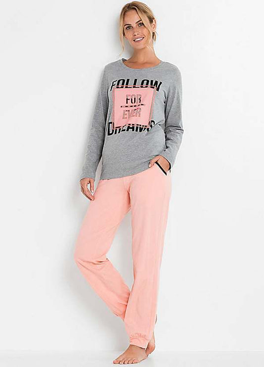 BPC Bonprix – Sporty Pajamas With Long Sleeves Pink