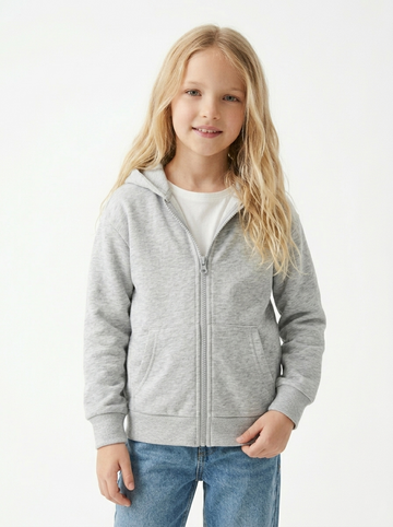 PEPCO TEENS GIRLS BASIC ZIPPED HOODIE