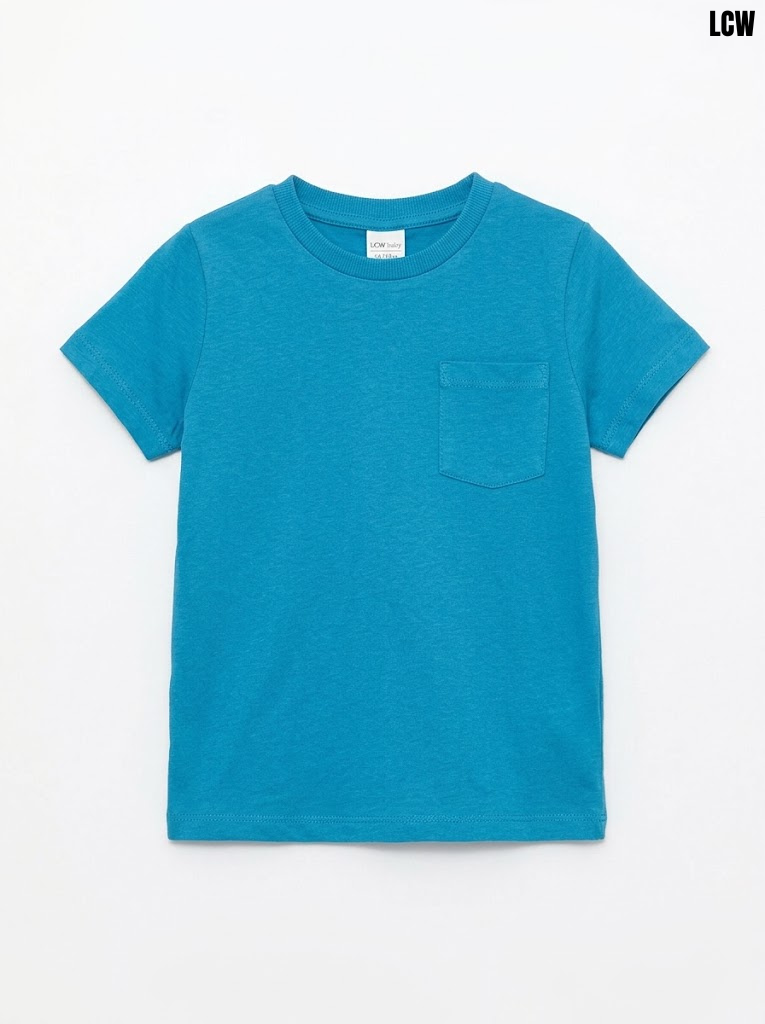 LCW Boys Bright Blue Short-Sleeve Pocket T-Shirt| SM GARMENTS