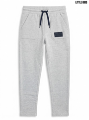 Littlekids Boys Heather Grey Patch Pocket Casual Athletic Jogger Pants| SM GARMENTS