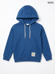 Boys’ Classic Blue Pullover Hoodie – Soft Cotton Blend Warm Winter Sweatshirt