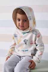 MAX FASHION Print Hoodie with Kangaroo Pocket