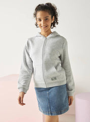 MAX FASHION Plain Zip  Hoodie with Kangaroo Pocket