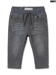 Minoti Boys Dark Grey Washed Stretch Denim Drawstring Jogger Jeans| SM GARMENTS