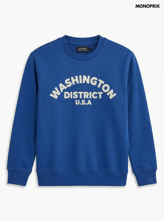 Boys' Washington Graphic Royal Blue Crewneck Sweatshirt
