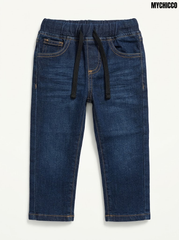 My Chico Boys Dark Wash Drawstring Stretch Denim Pull-On Jeans| SM GARMENTS