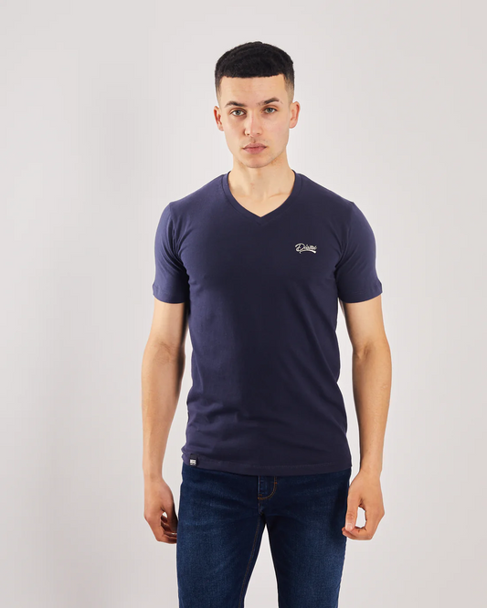 DSL Mens Basic Oakley V Neck Navy Iris Tee