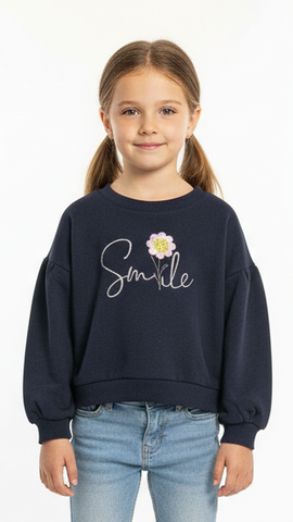 LCW Girls Navy Crop Sweatshirt