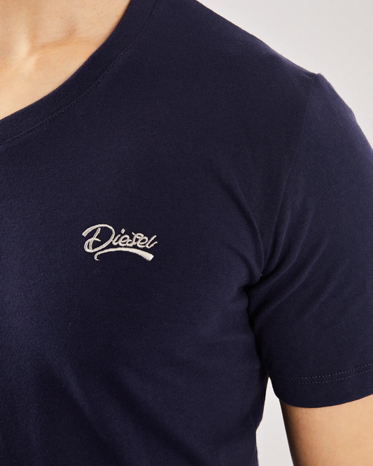 DSL Mens Basic Oakley V Neck Navy Iris Tee